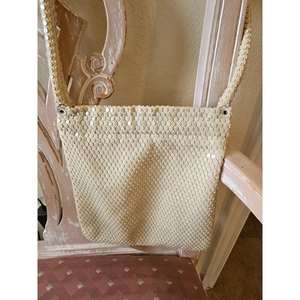 Marcel Bag Shop Beaded Purse‎ Vintage Shoulder Bag Cream Color Handmade